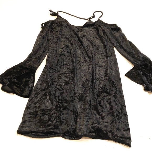 Disney Pixar Coco Black Velvet Cold Shoulder Dress - Picture 4 of 6